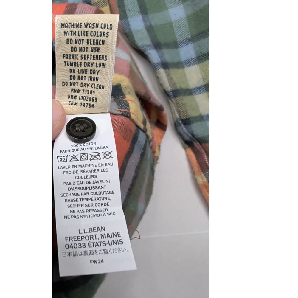 LL Bean Scotch Plaid Women Flannel Shirt Relaxed Fit XL Pet 279326 Buchanan Soft - Picture 5 of 6